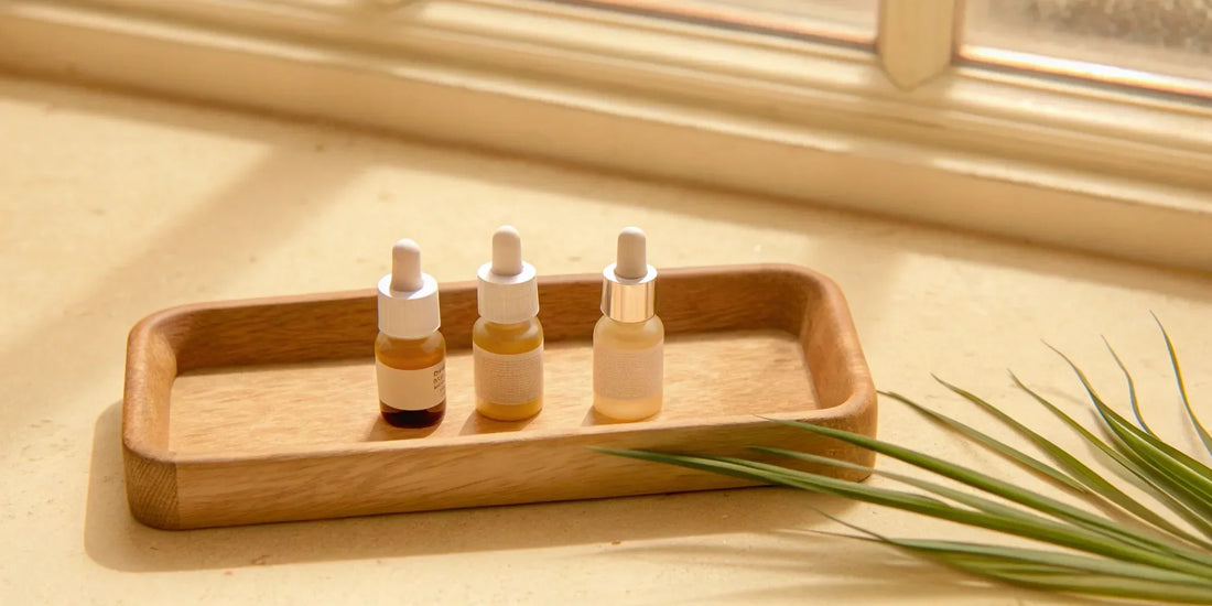 Gut-brain axis supplements in dropper bottles for enhanced mood and mental clarity.