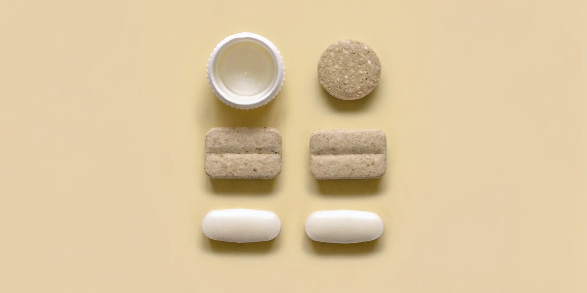 An assortment of the best over-the-counter medicines for bloating relief.