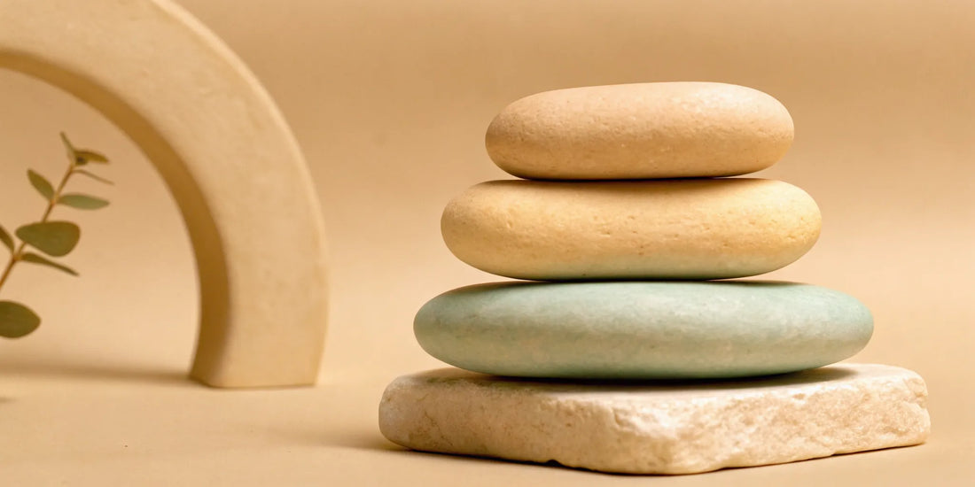 Balanced stacked stones for mood support and depression.