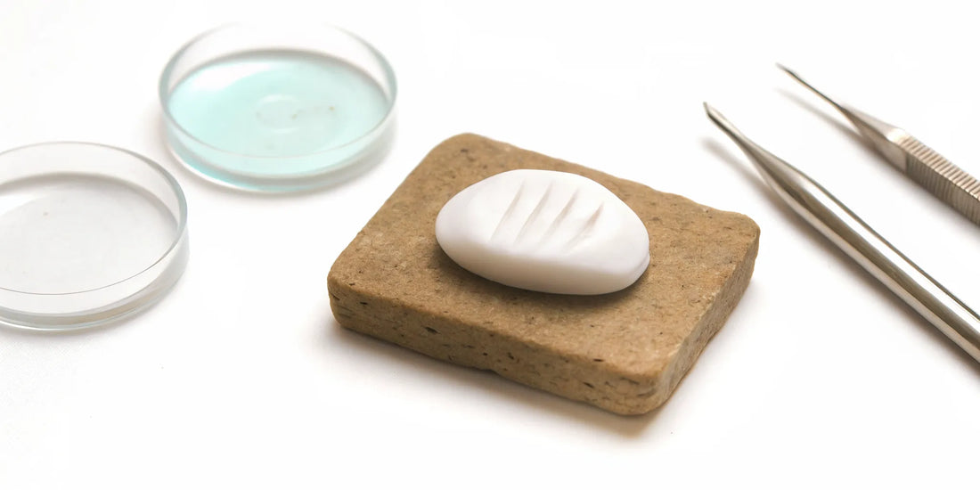 Petri dishes and lab equipment used in scientific gut health studies.