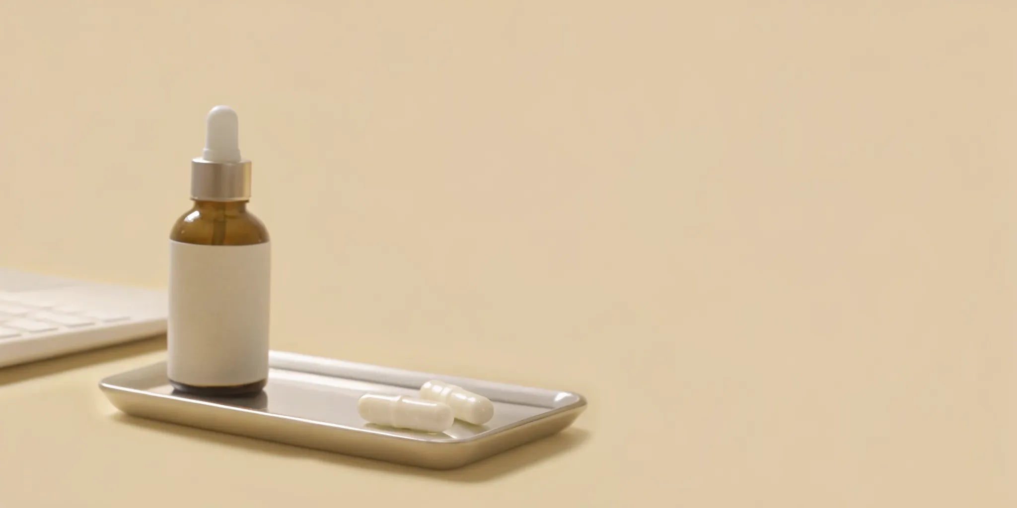 A bottle and capsules of postbiotic supplements to buy online for gut health.
