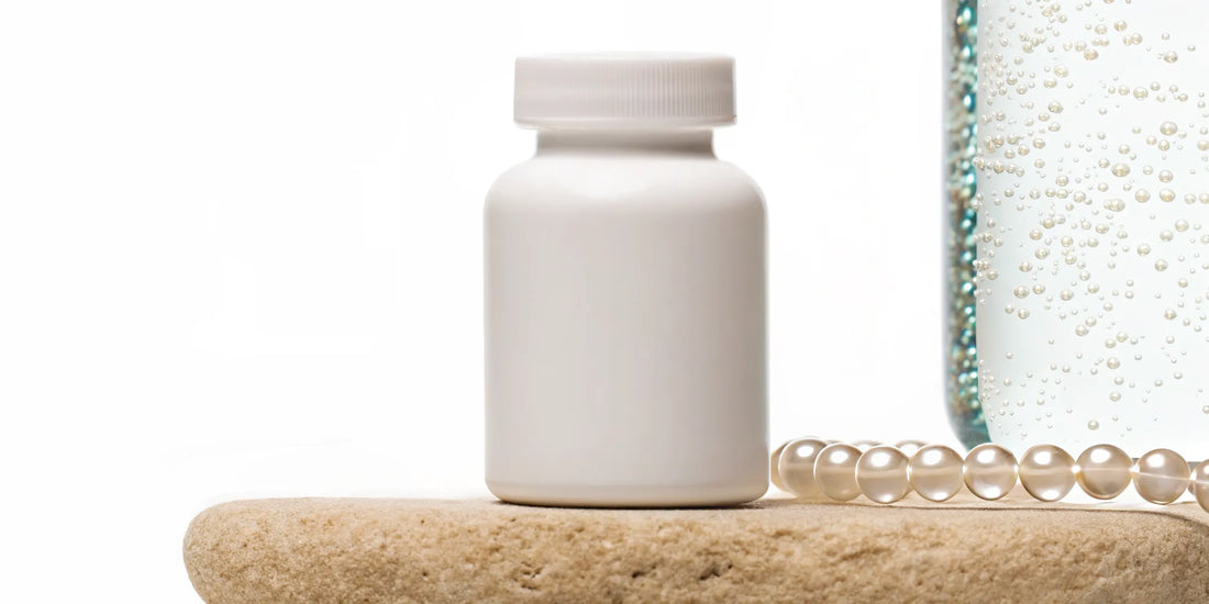 A bottle of the best microbiome supplement for bloating and brain fog.