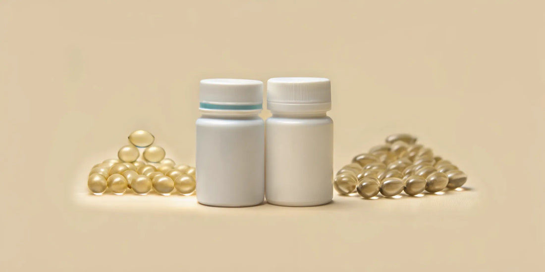 A Consumer Reports review of the best brain supplements, showing two bottles of softgels.