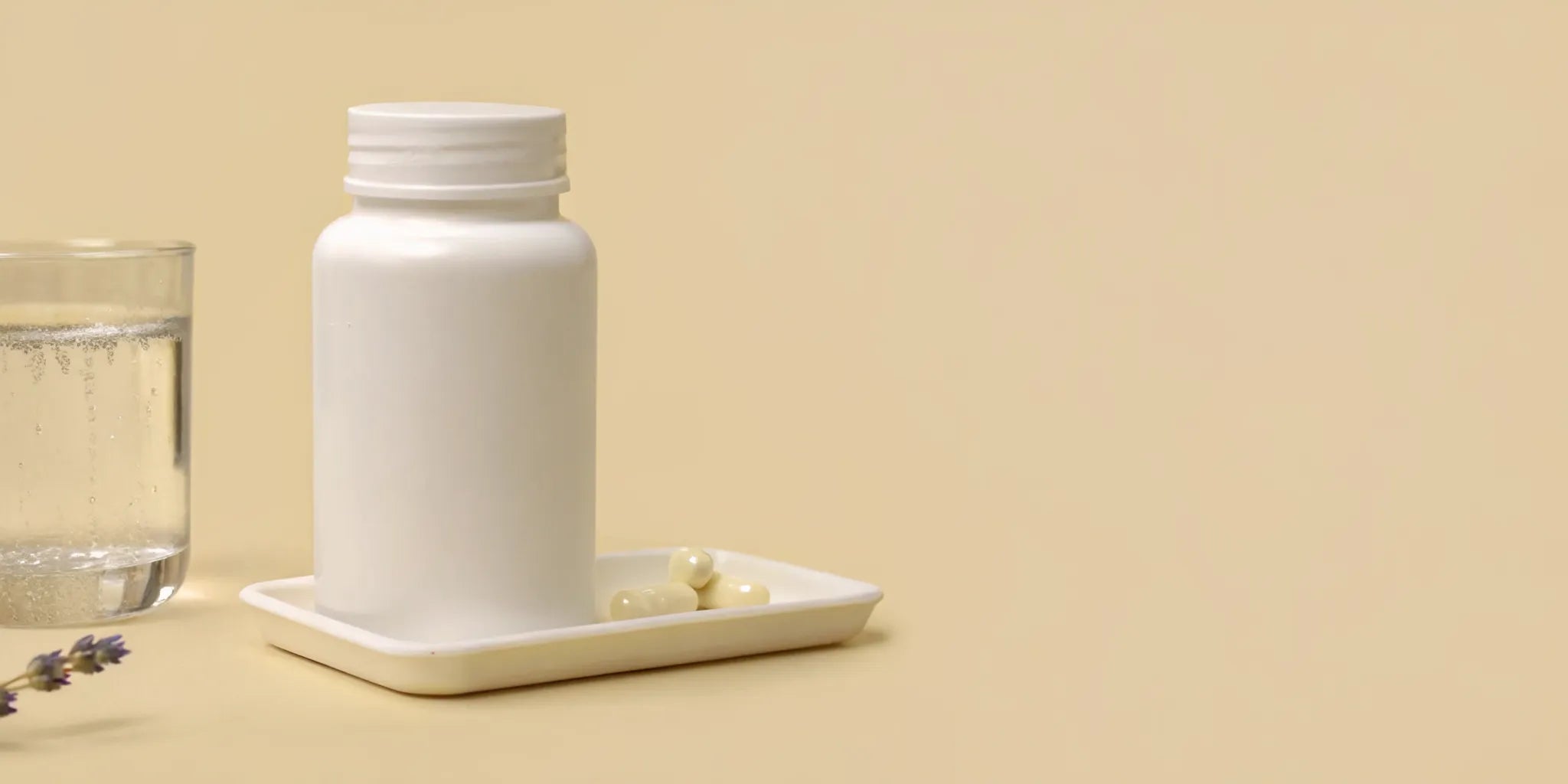 A bottle and capsules of the best gut supplement to support mood and reduce stress.
