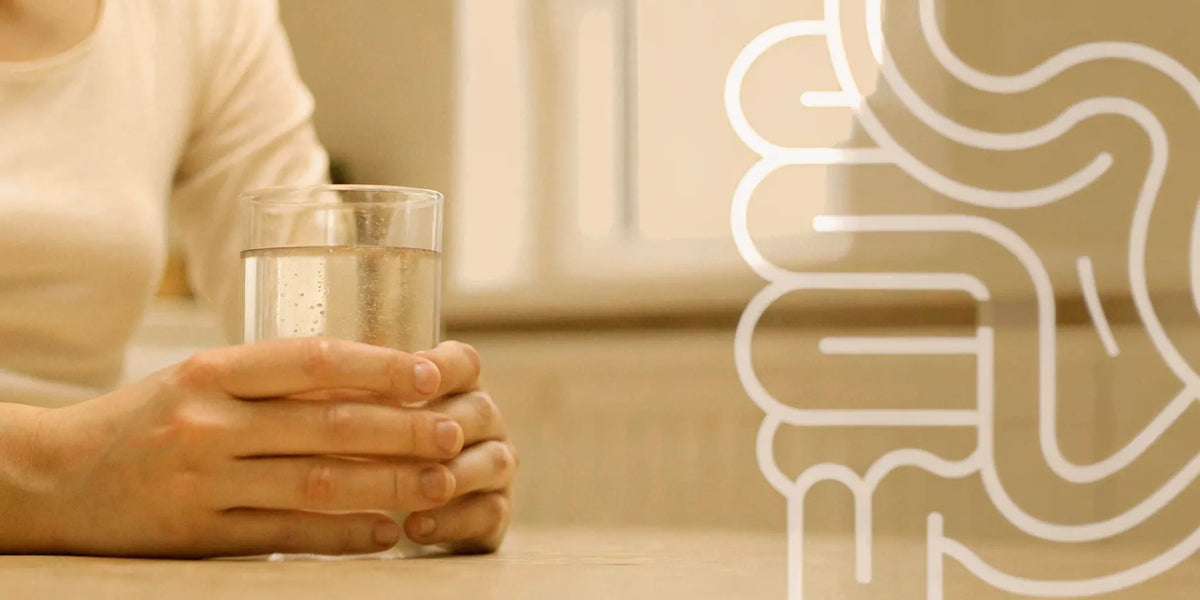 Woman supporting gut health brain fog with a calm wellness routine