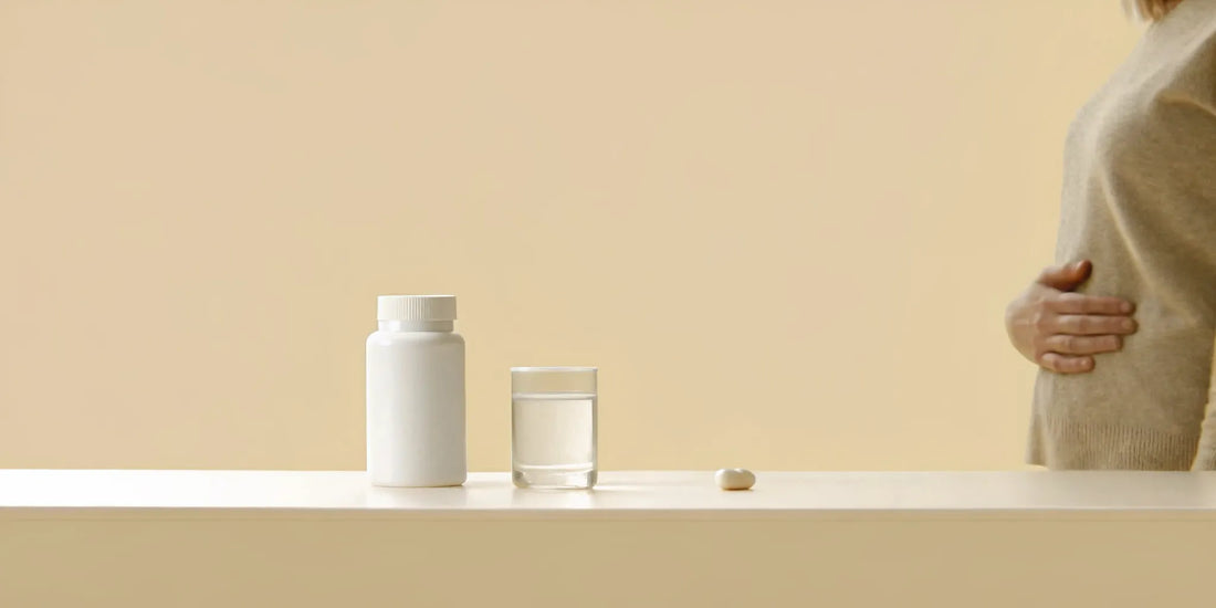 A postbiotic for bloating supplement helps ease a person's stomach discomfort.