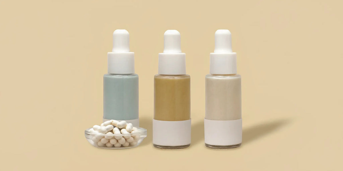 Comparing different gut health supplements, including dropper bottles and capsules, for safety and quality.