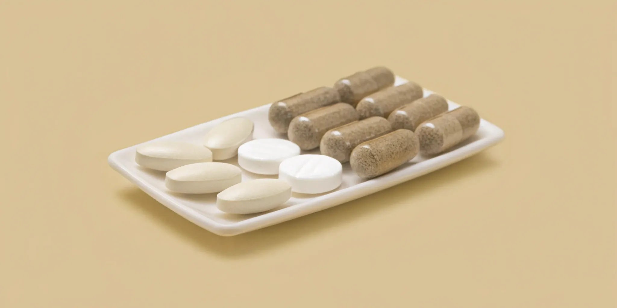 Various immune system supplements like Vitamin C, D, and Zinc on a plate.