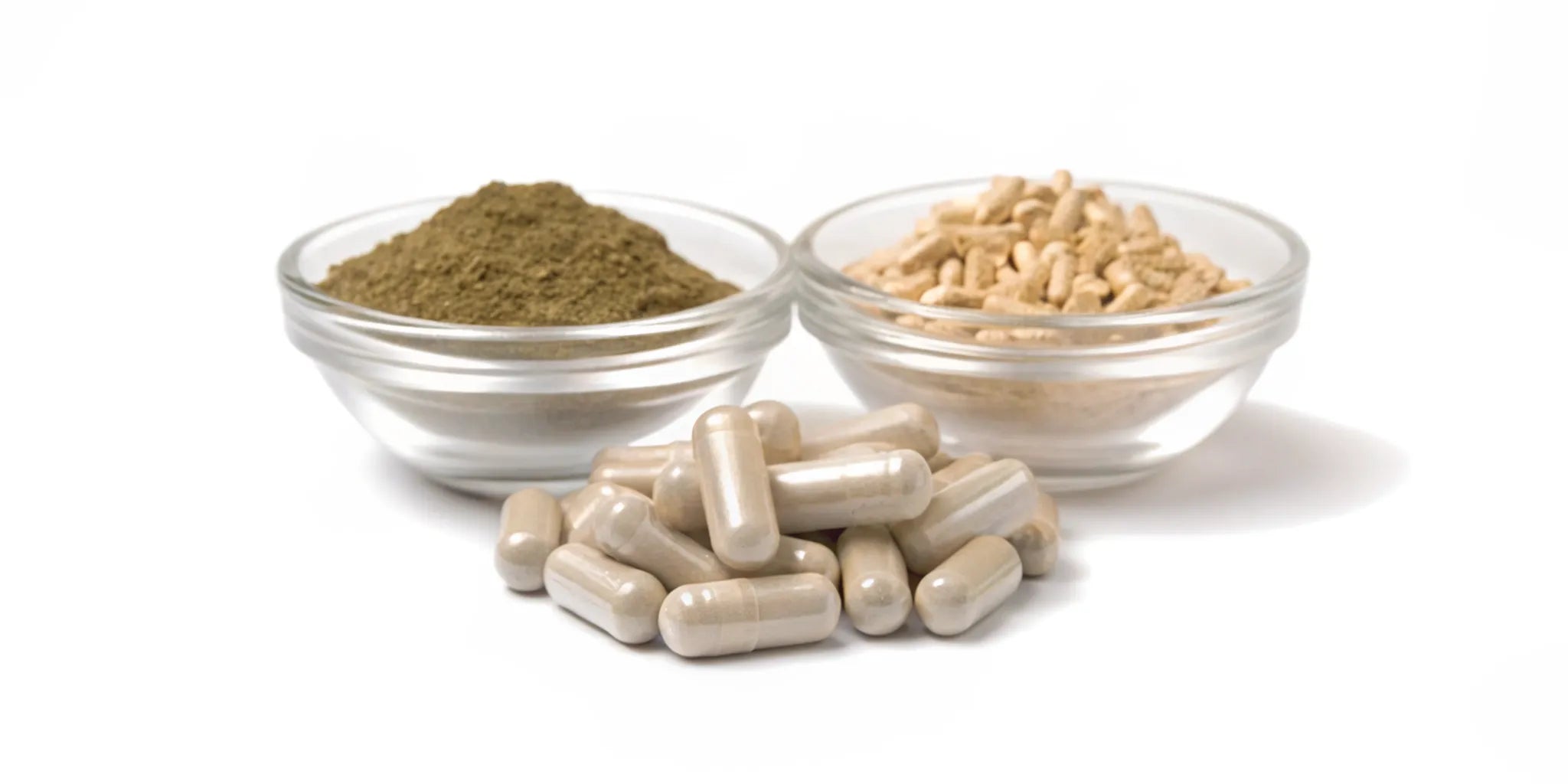 Fermented foods beside a postbiotic supplement capsule
