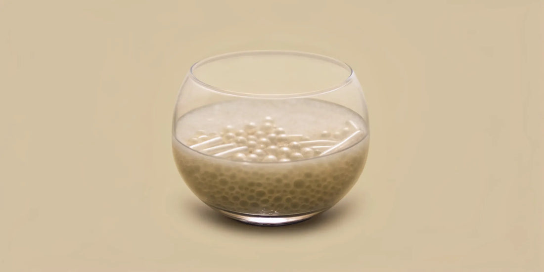 Postbiotic supplement in a glass for better digestive health.