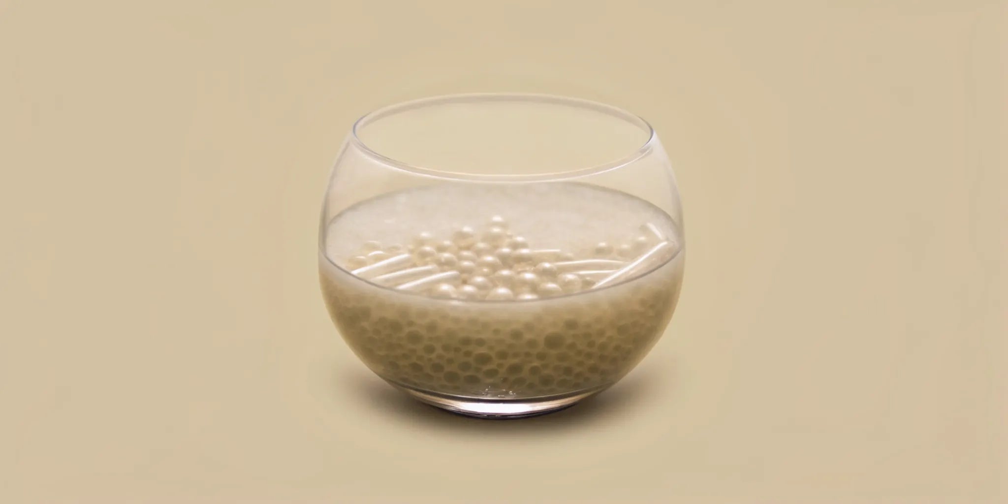 Postbiotic supplement in a glass for better digestive health.
