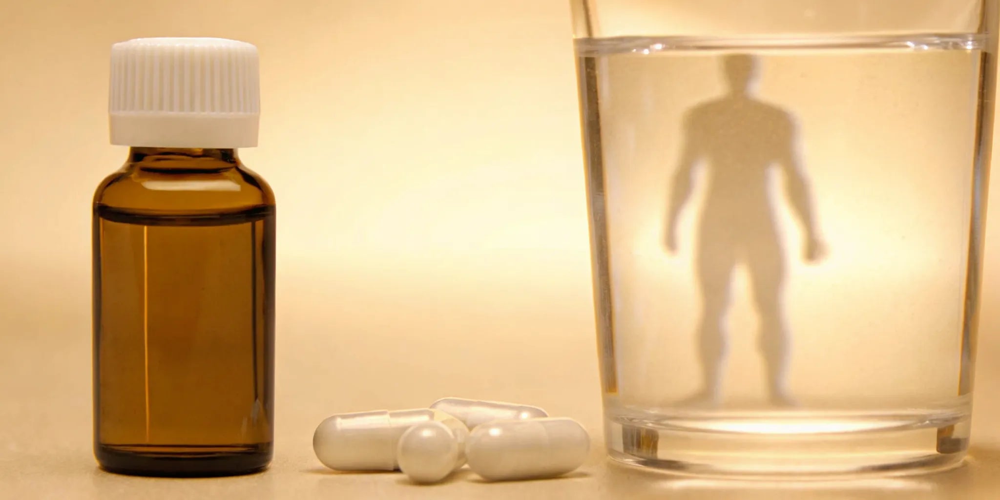 Postbiotic supplement capsules and bottle for managing IBS.