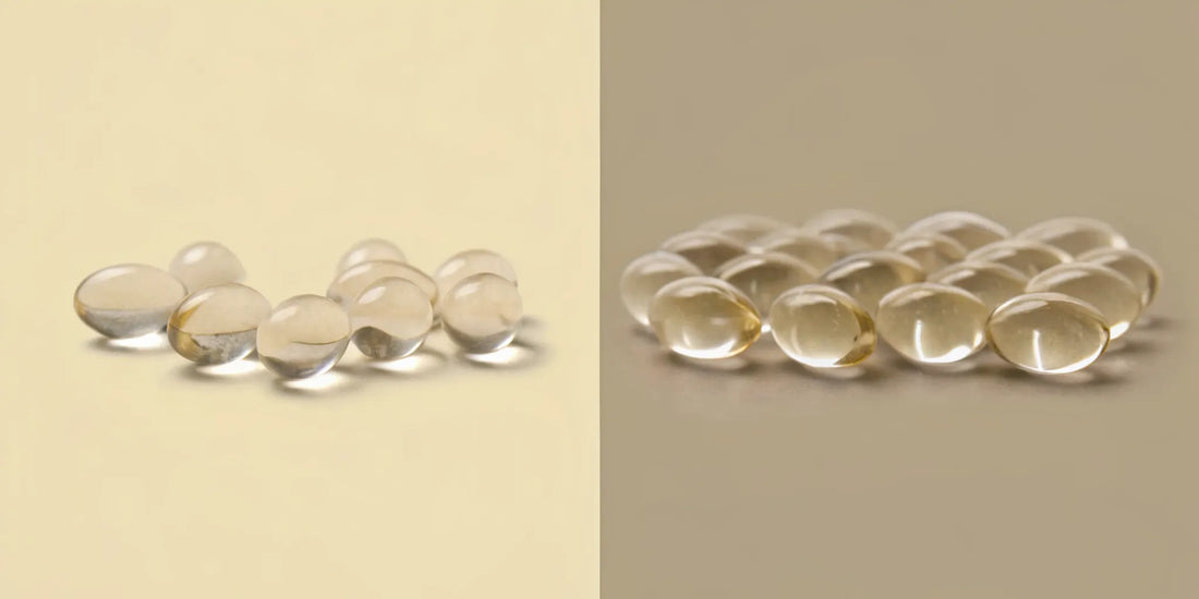 Postbiotic and digestive enzyme capsules compared side-by-side.