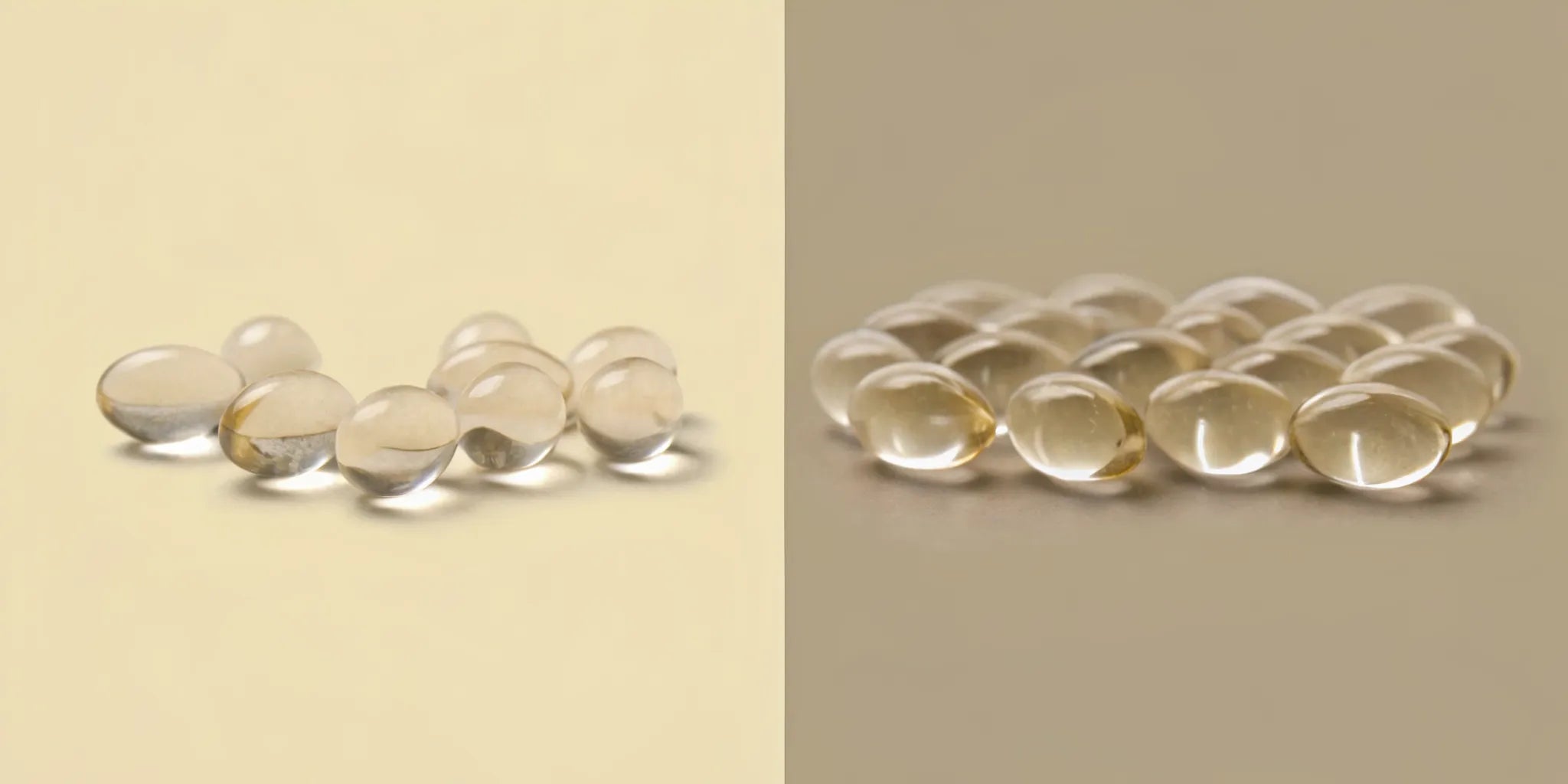 Postbiotic and digestive enzyme capsules compared side-by-side.