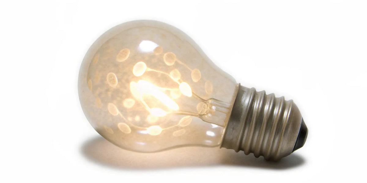 A bright light bulb representing the connection between prebiotics and anxiety relief.