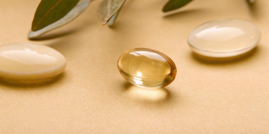 Probiotic supplement capsules for gut health.