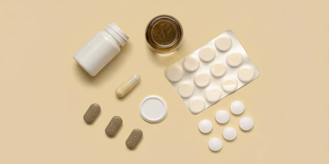 Various boxes and blister packs of the best over-the-counter gas and bloating medicine.