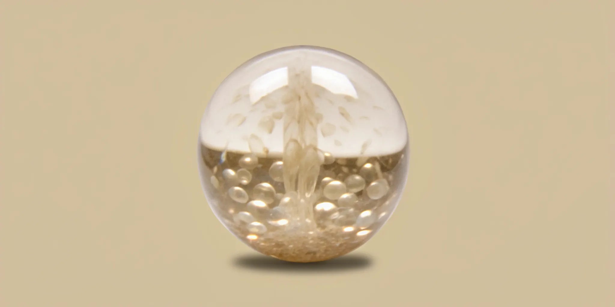 The connection between gut health and mood swings visualized as a sphere with bubbles.