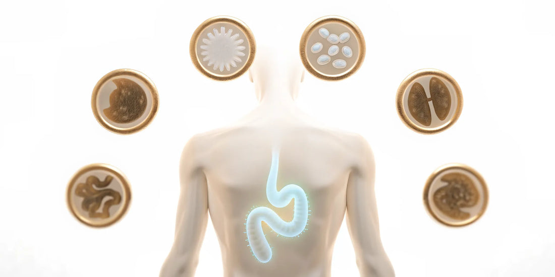 A healthy gut microbiome producing metabolites that provide benefits for the brain, heart, and immune system.