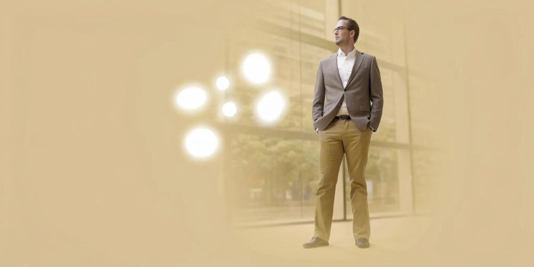 A confident man feeling the positive health benefits of postbiotics for men.
