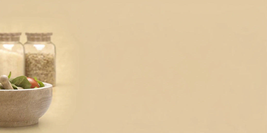 Bowl of fresh greens and grains, a healthy meal that creates postbiotics for gut-brain balance.