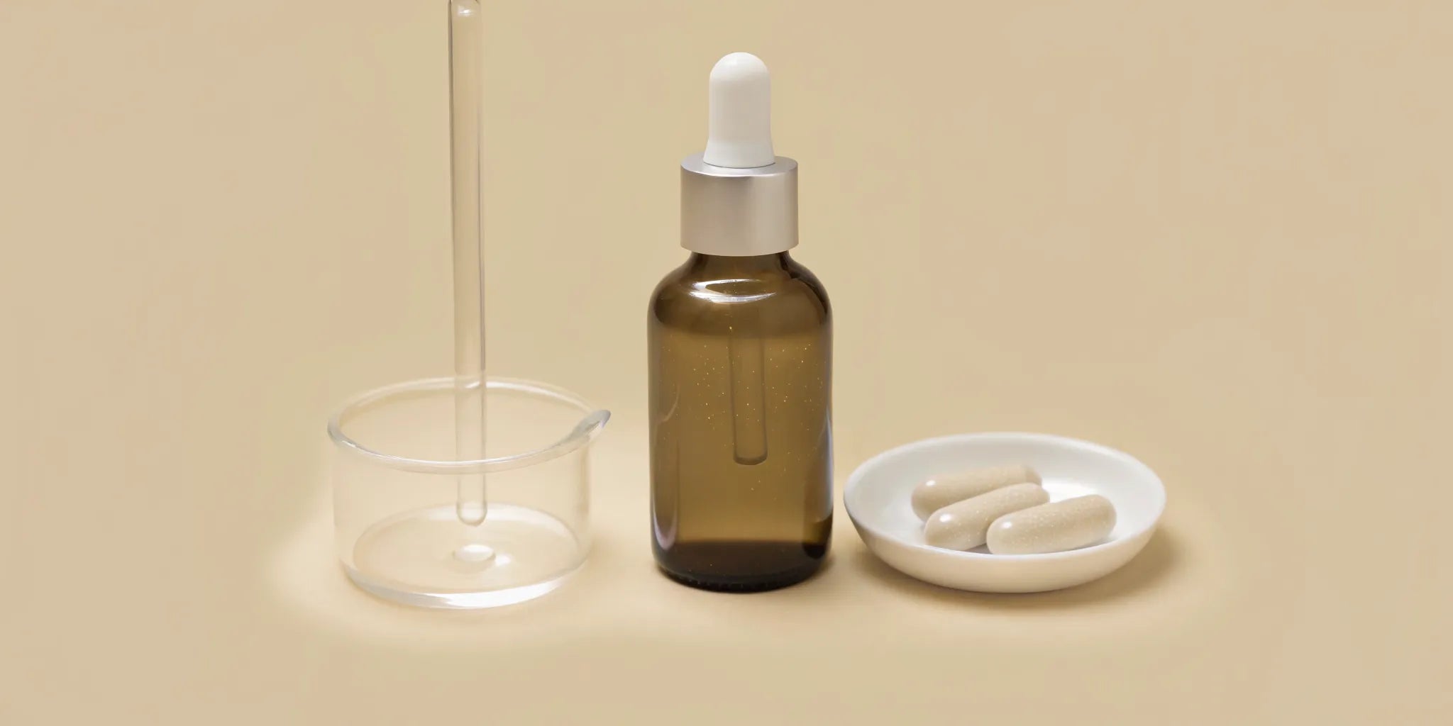 A variety of postbiotic supplements for gut and brain health in capsule and liquid form.